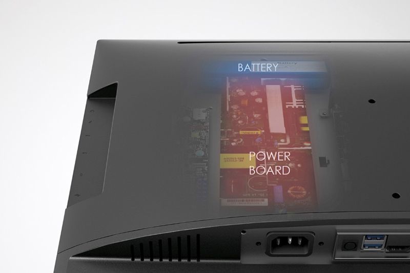 Chức năng pin cho máy tính để bàn AIO 23.8 inch ngăn mất dữ liệu do mất điện hoặc bất kỳ tai nạn nào.